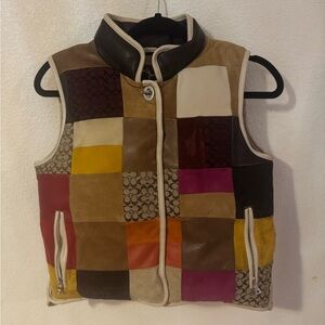 Extremely Rare Coach Colorful Kid’s XL Patchwork Puffer Vest unisex
